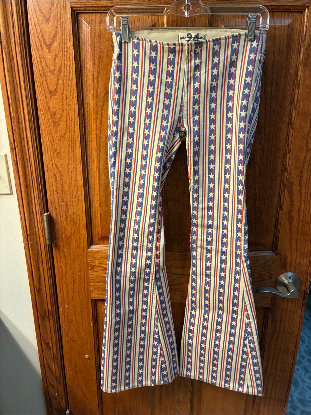 We The Free Red, White & Blue Star Stripe Flare Pants